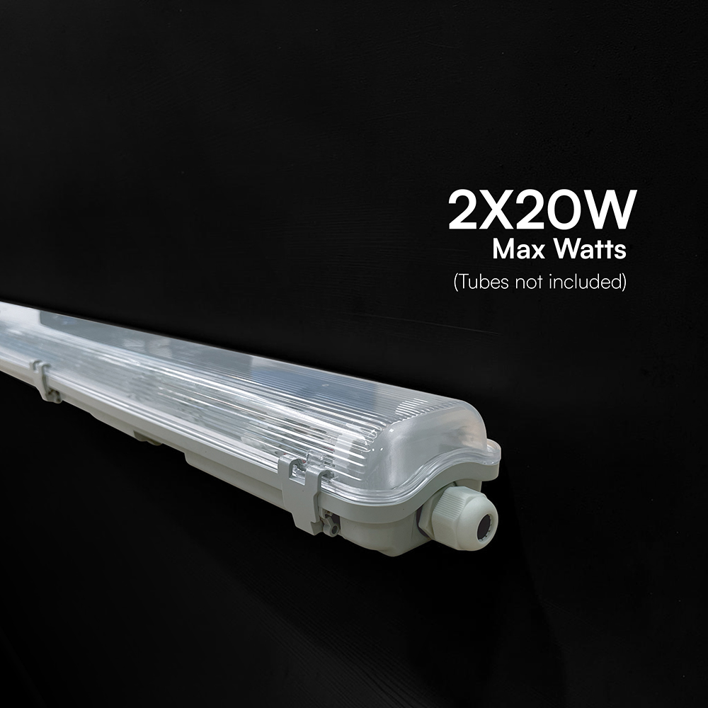 V-TAC Feuchtraum-Wannenleuchte TF-Serie 2x 1,2 m IP65
