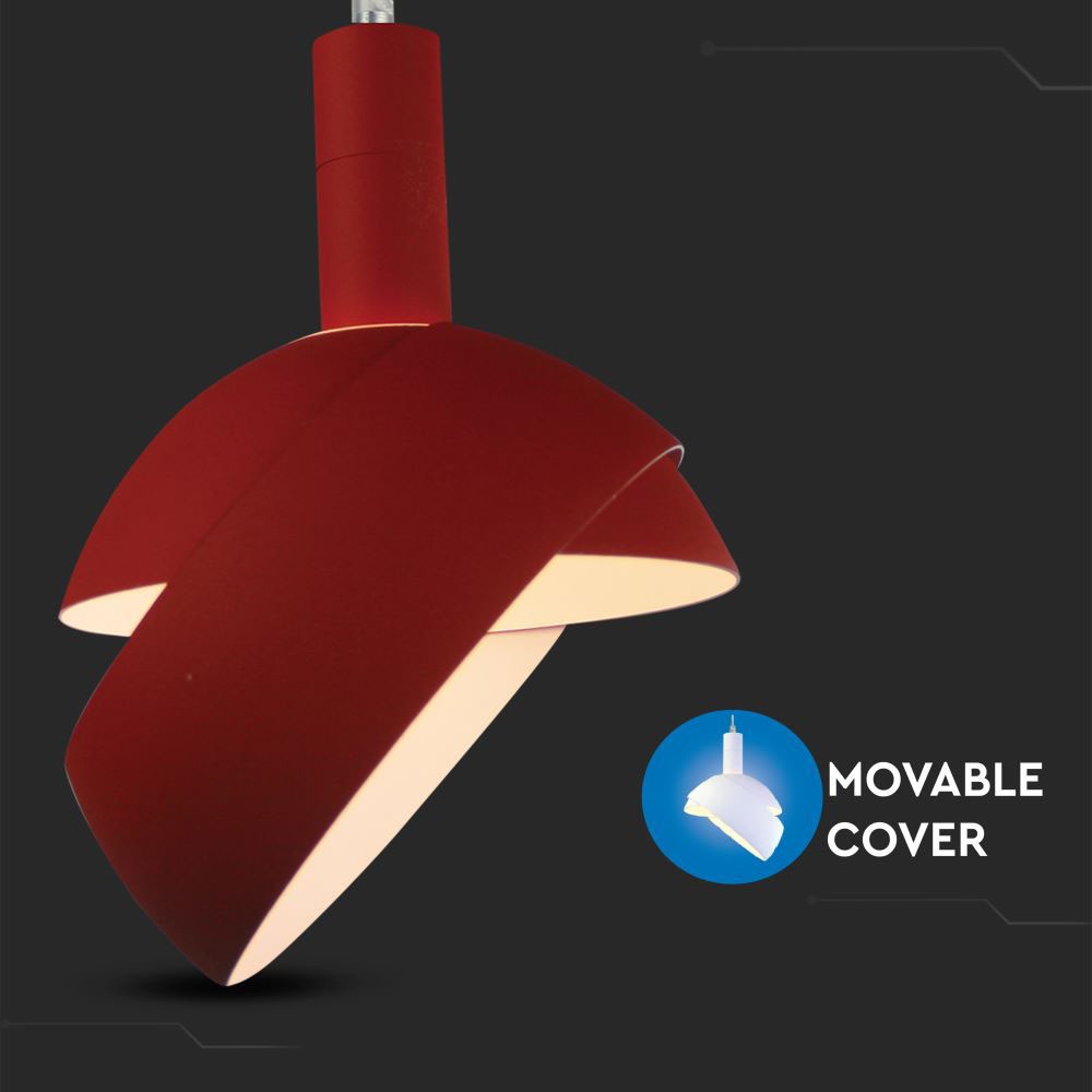 V-TAC Pendelleuchte E14 60W Rot 190mm IP20