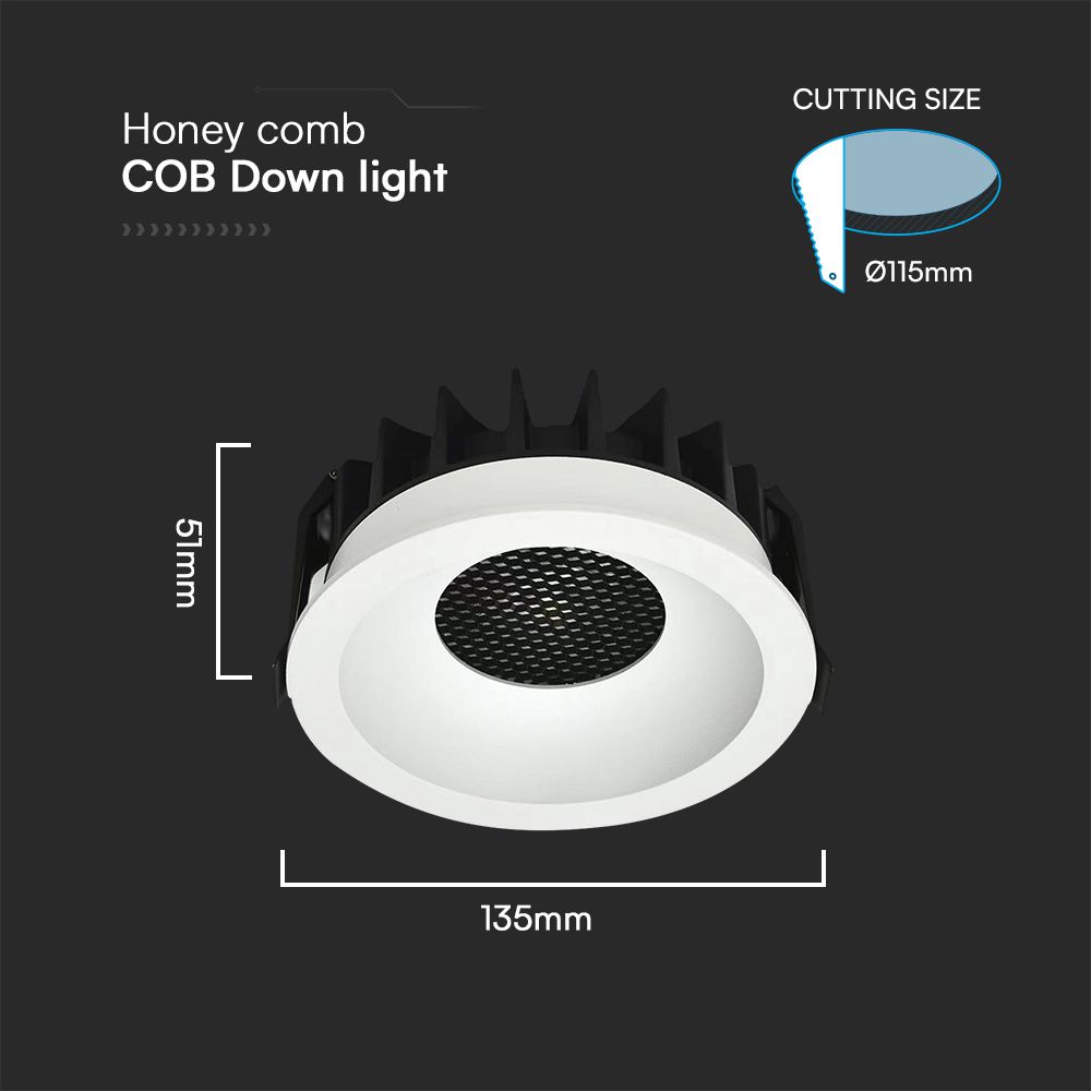 V-TAC LED Downlight 24W 3IN1 160mm IP20
