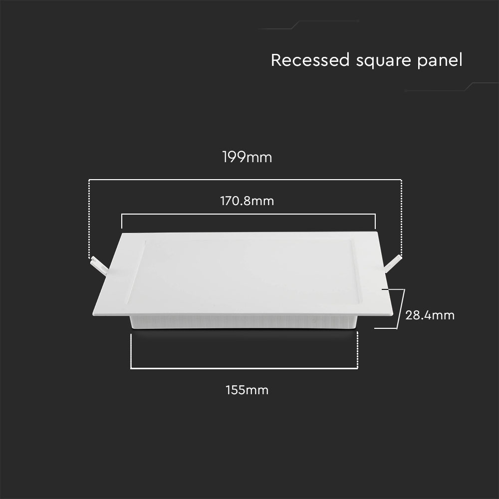 V-TAC LED Mini Panel 12W Quadrat 4000K 205mm IP20