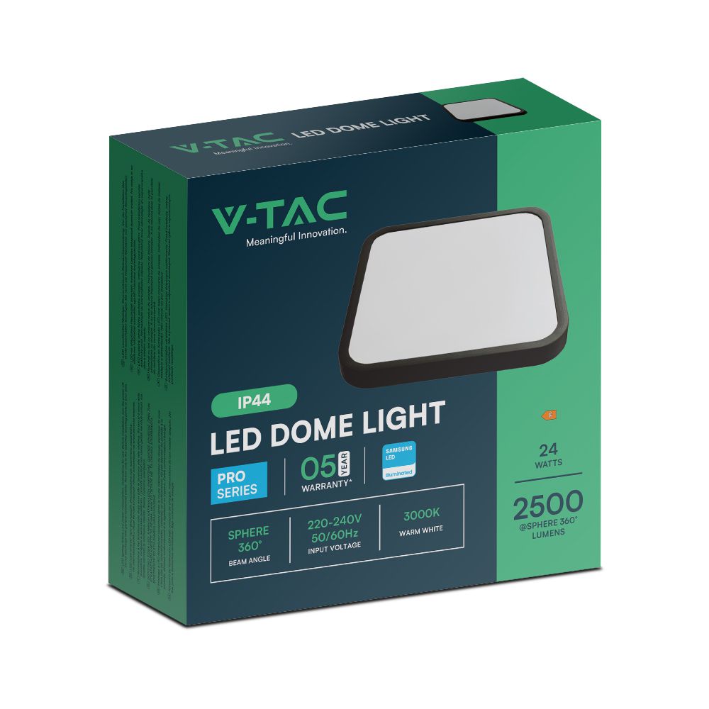 V-TAC Deckenleuchte 24W Quadratisch Warmweiss IP44