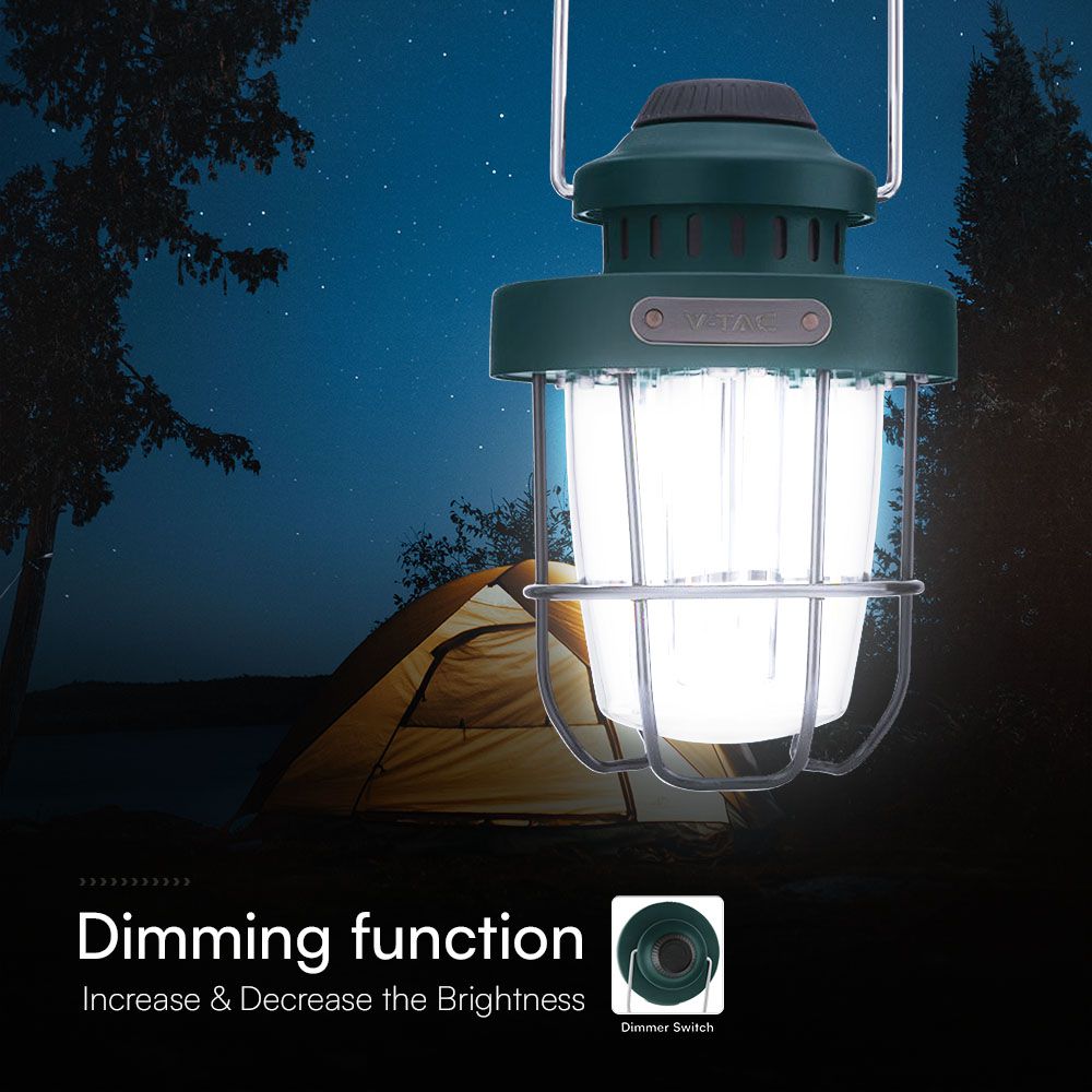 V-TAC Campinglicht 5W Warmweiss+Weiss 100mm IP44