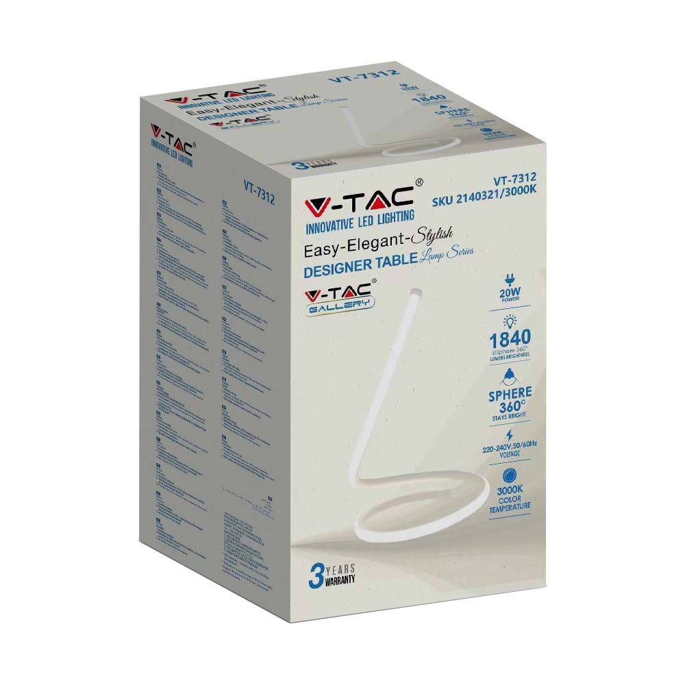 V-TAC Tischlampe 20W Warmweiss 355mm IP20