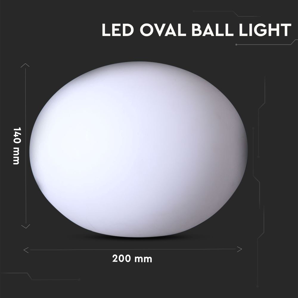 V-TAC Gartenleuchte Oval 1W RGB 160mm IP67