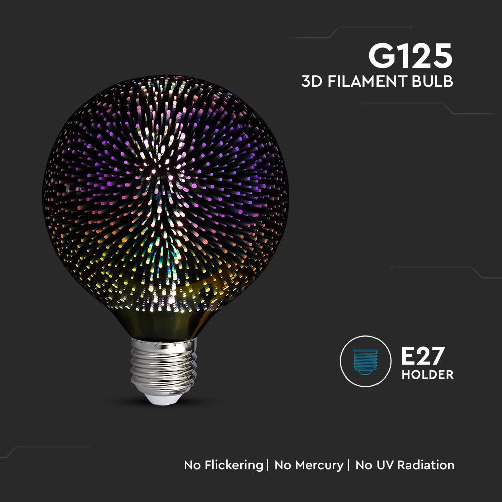 V-TAC Designer Glühbirne E27 4W G125 Warmweiss 127mm IP20
