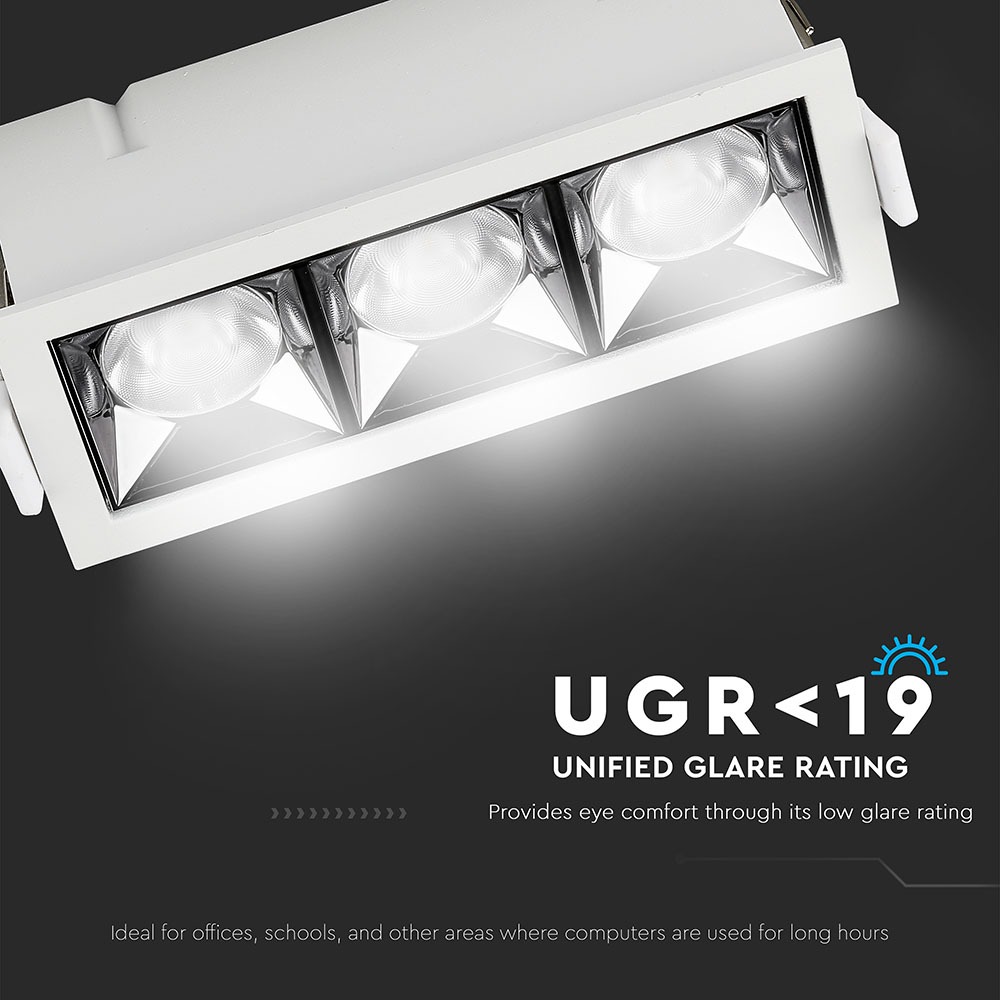 V-TAC LED Downlight 12W Rechteckig 5700K 80mm IP20